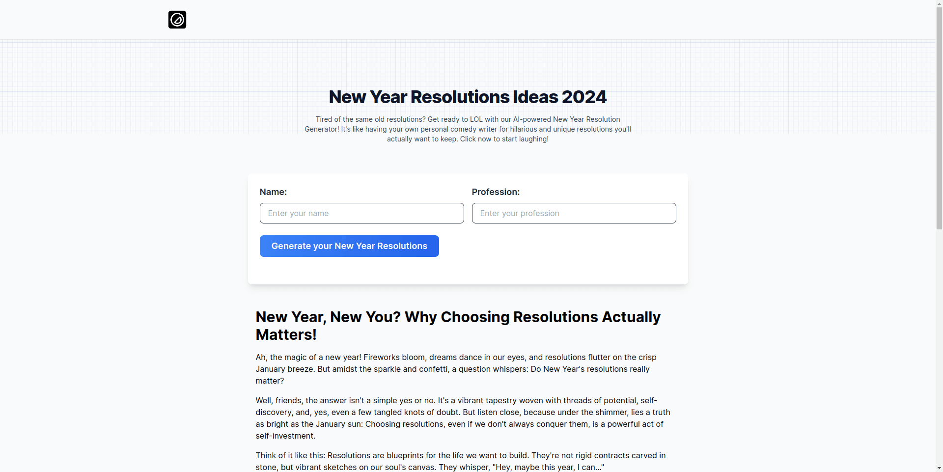 New Year Resolutions AI